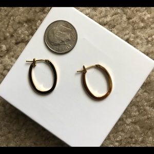 Small Gold Oval Hoops (vintage ?)